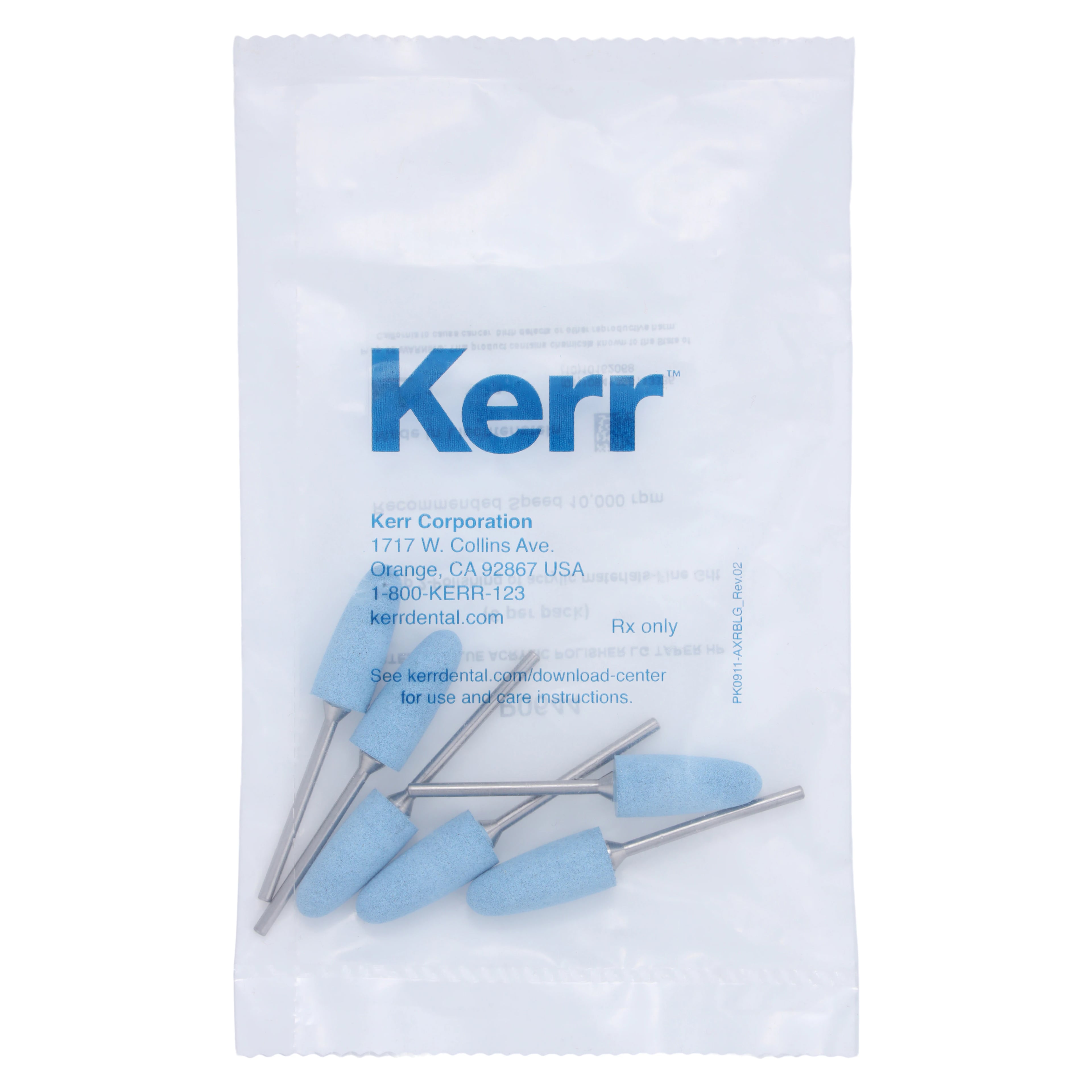 NTI Acrylic Polishers, Fine, Light Blue, HP, Round End Taper, P0644, 6/Pk