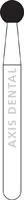 NTI FG Diamond Bur, Coarse, Round, #801-021 (2.1 mm), Friction Grip, 5/Pkg, C801-021