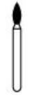 NTI Diamond Bur, Friction Grip (FG), Super Coarse, Pointed Football, #368-018 / SC368-018, 1.8 mm Head Diameter, 4.5 mm Head Length, 5/Pkg