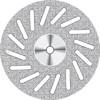 NTI Superflex Diamond Disc, Double Sided, Perforated, Medium Grit, Red, HP Shank, 22 mm Diameter, 0.15 mm Thickness, D605-220, 1/Pkg