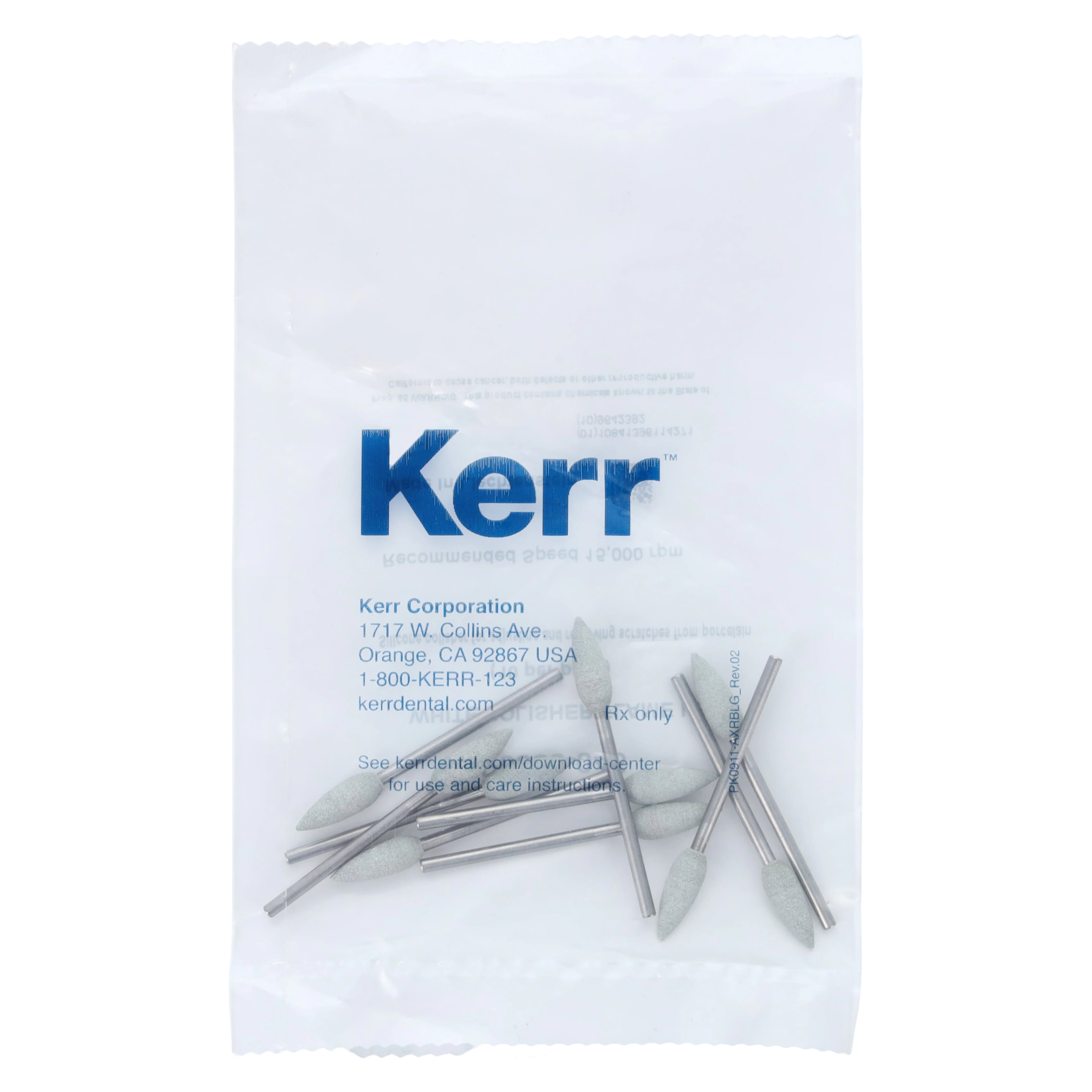 Kerr NTI Silicone Polisher, White, Flame, HP, 4.5 mm, #P0330-045, 10/Pk