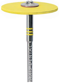 NTI CeraGlaze Porcelain Polisher, Superfine, Yellow, Knife Edge, HP Shank, 25 mm, P30010, 1/Pk