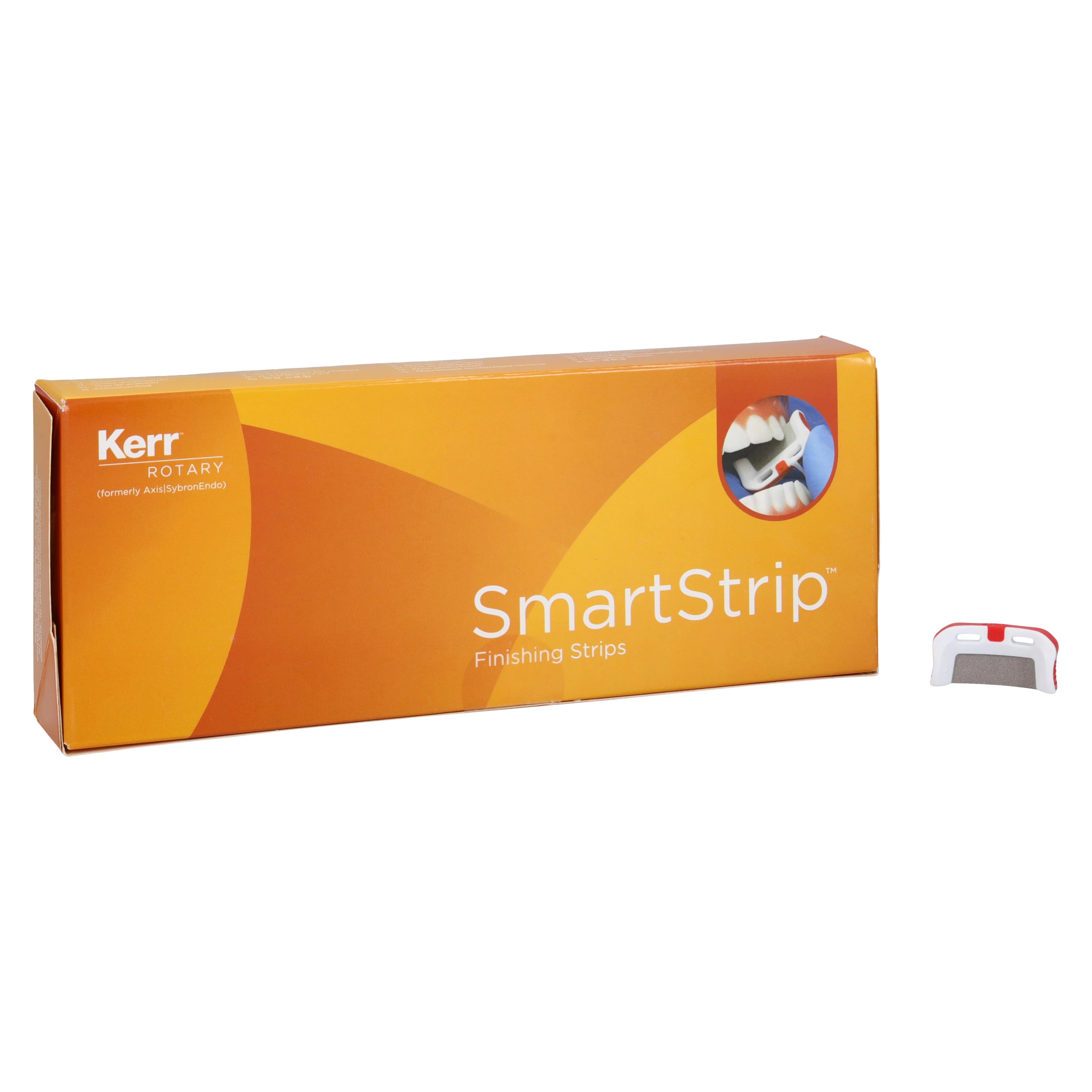 Kerr SmartStrip Single-Sided Curved Finishing Strips, Fine Red, 0.10mm, 10/Pk, SSC-F