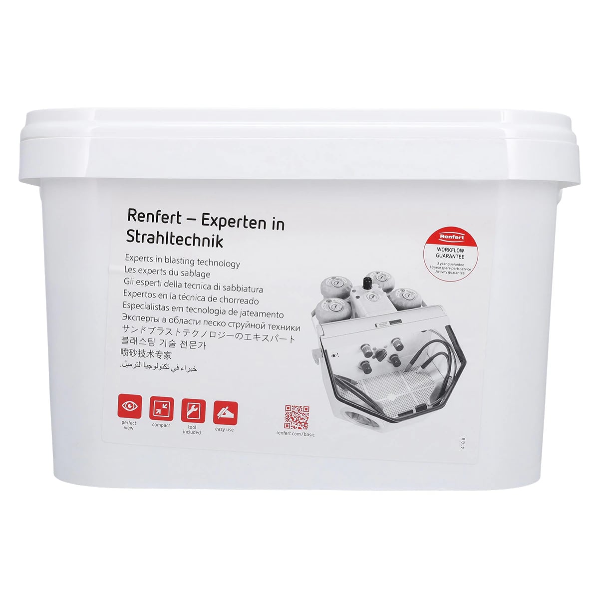Renfert Cobra White Aluminum Oxide Sandblasting Abrasive, 50 Micron, 12.5 kg Canister