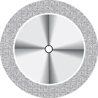 NTI Superflex Diamond Disc, Double Sided, Fine, Yellow, HP Shank, 22 mm Diameter, 0.14 mm Thickness, #D911HEF-220, 1/Pkg