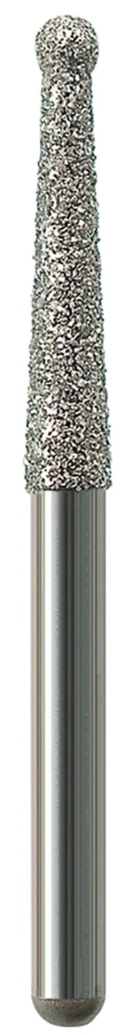 NTI FG Diamond Bur, Round with Collar, Medium Grit, Long Shank, #M802L-013, 1.3 mm Head, 5/Pkg