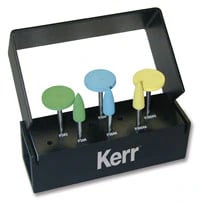 Kerr CeraGlaze Porcelain Adjusting & Polishing Lab Logic Set, Extraoral, 17 mm Square Edge Wheels & Points, LS-911