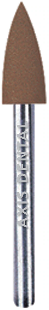 NTI Silicone Polisher, Brown, Flame, FG Shank, Pre-Polishing for Alloys/Amalgam/Composites, 10/Pk, P0053-031