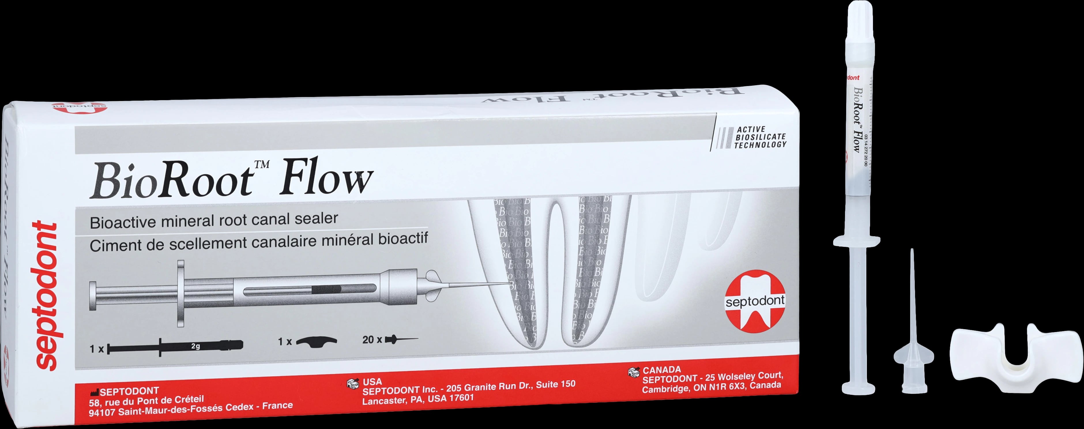 Septodont BioRoot Flow Bioceramic Root Canal Sealer, 2 g Syringe, 01E0510