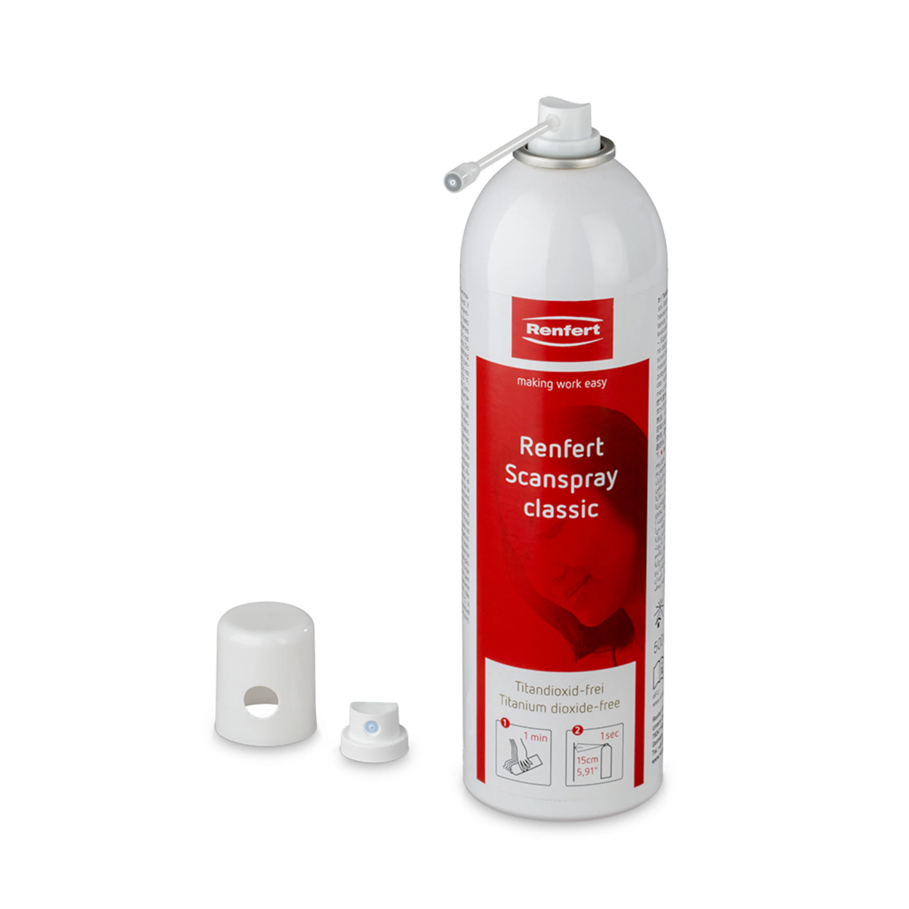 Renfert Scanspray Classic Matting Spray, 500 mL/17 oz Can, CAD/CAM Scanning Spray