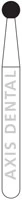 NTI Diamond Bur, FG, Round, #801-016, Fine Grit, Red, 1.6 mm, 5/Pk, F801-016