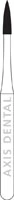 NTI Superfine FG Diamond Bur, Flame Shaped, #SF889-010, 1.0 mm Diameter, 4.0 mm Length, 5/Pk