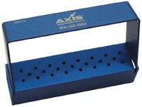 Axis Bur Block, 23 Hole, 23 HP, Blue Anodized Aluminum, Autoclavable, AB915-1U