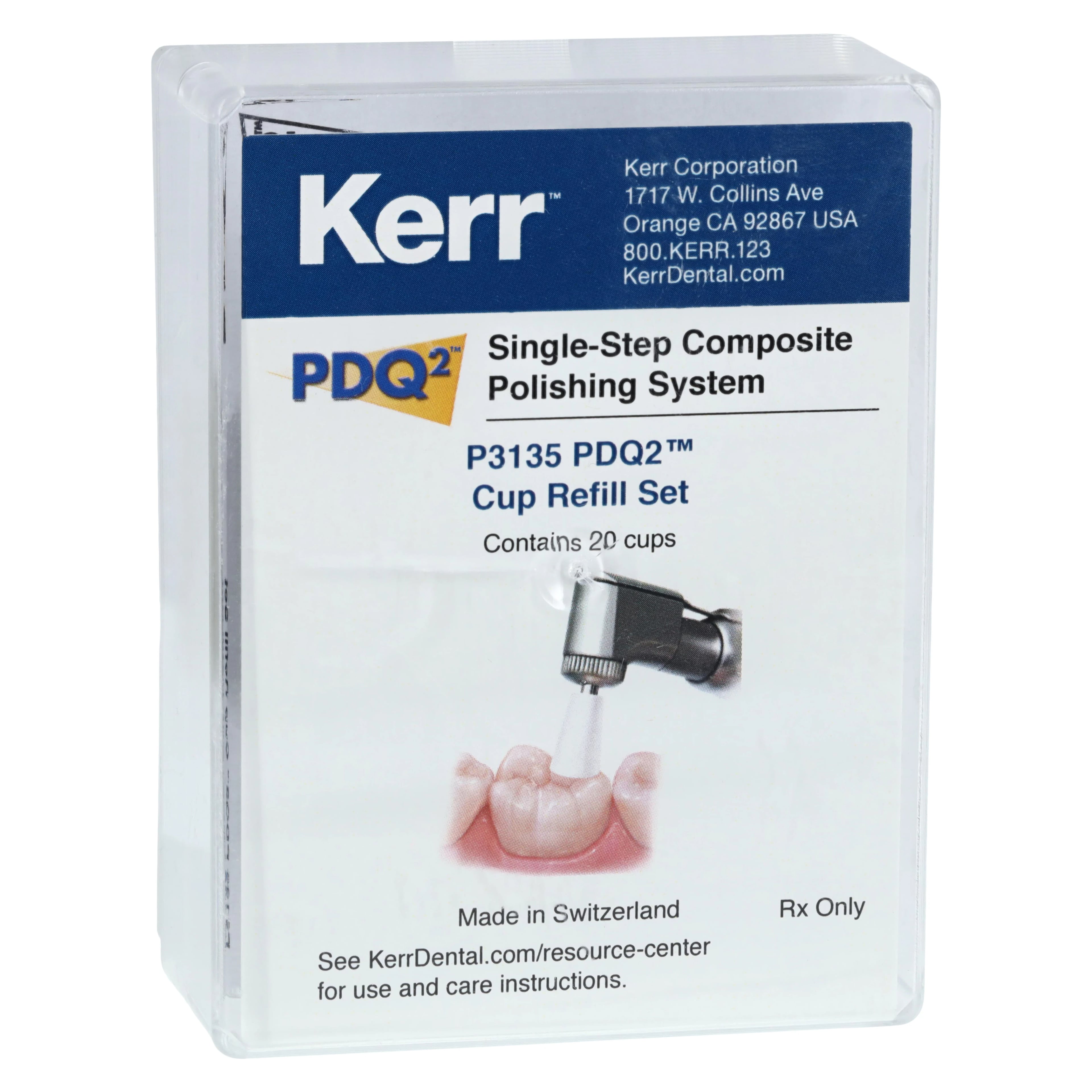 PDQ2 Single-Step Composite Polishing Refill, RA, Cup, #060, 6 mm, White, 20/Pk, P3135