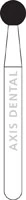 NTI Diamond Bur, FG, Round, #801, 2.3 mm, Fine, Red, 5/Pk, F801-023