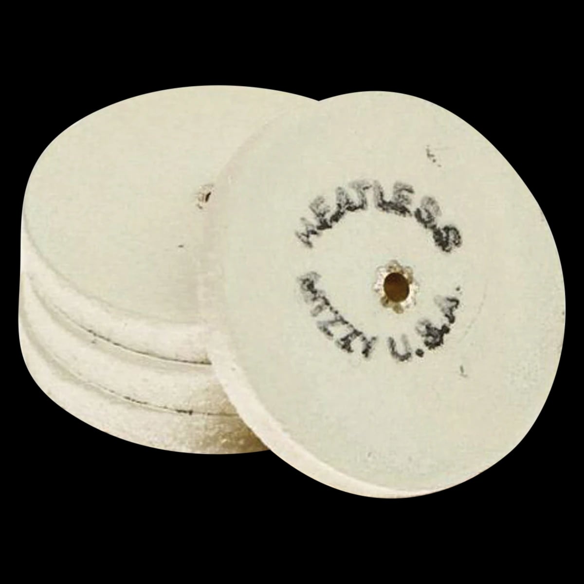 Keystone Mizzy Heatless Wheels #14, White, Aluminum Oxide, 1/8" x 1/2" (3.1 x 12.7 mm), 50/Pack, 1900255