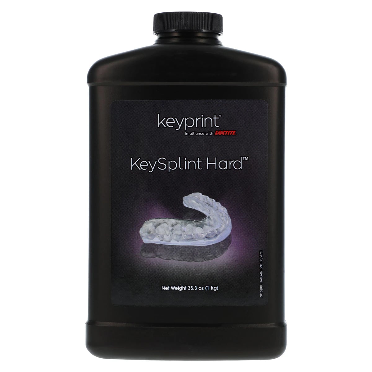KeySplint Hard Biocompatible 3D Printing Resin, Light Violet Translucent, 1 kg Bottle, 4220004