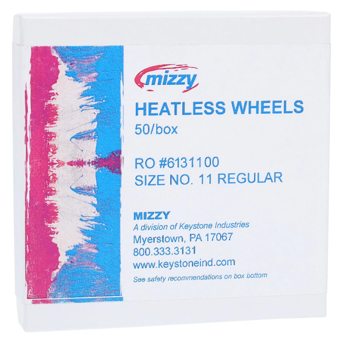 Mizzy Heatless Wheels #11 Regular Grit, Gray, 1/8" x 5/8" (3.1mm x 15.8mm), 50/Box, 1900200