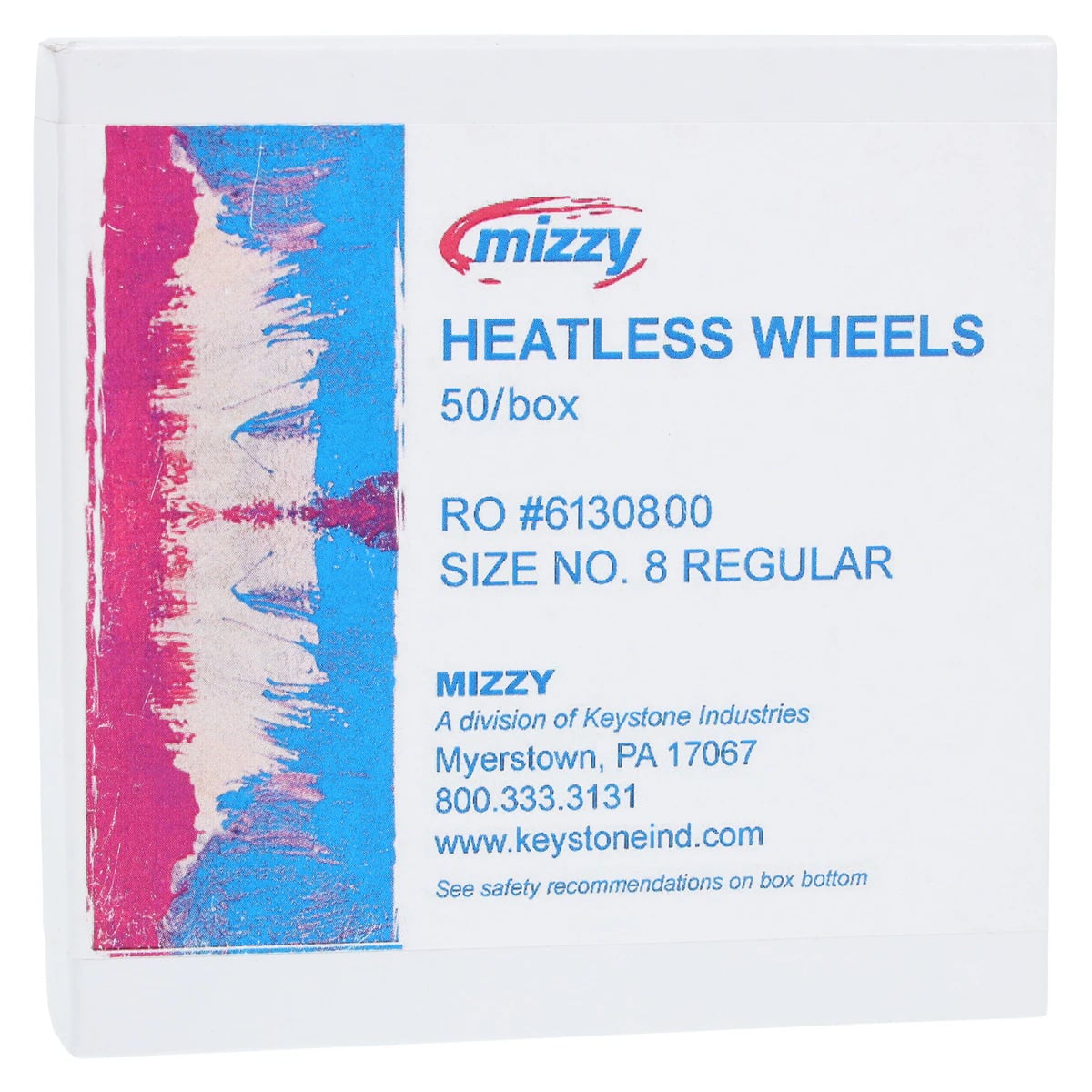 Mizzy Heatless Wheel #8, Regular, Grey, 1/8" x 3/4", 50/Pk, 1900170
