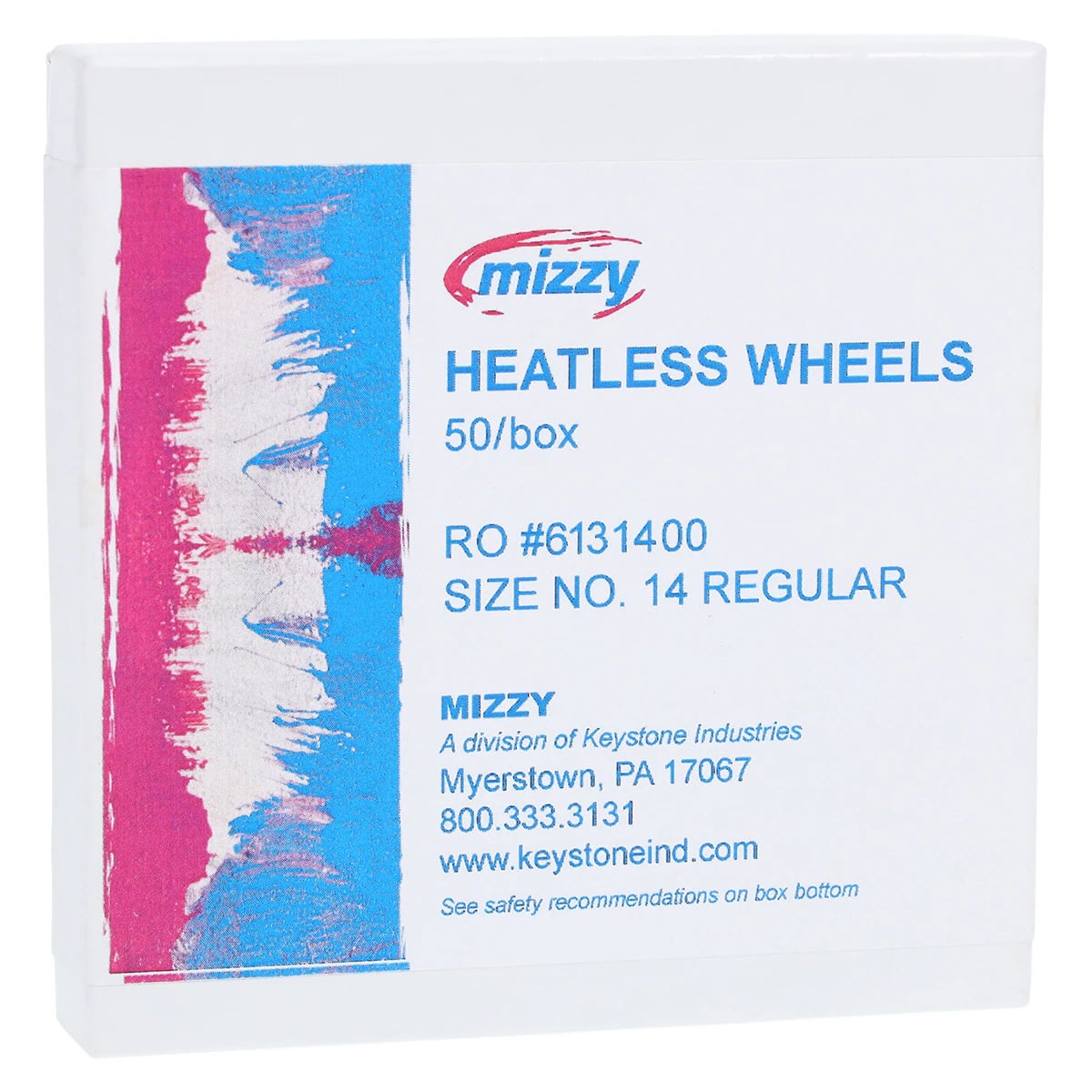 Mizzy Heatless Wheels #14, Gray, 1/2" x 1/8" (3.1mm), 50/Pkg, 1900230