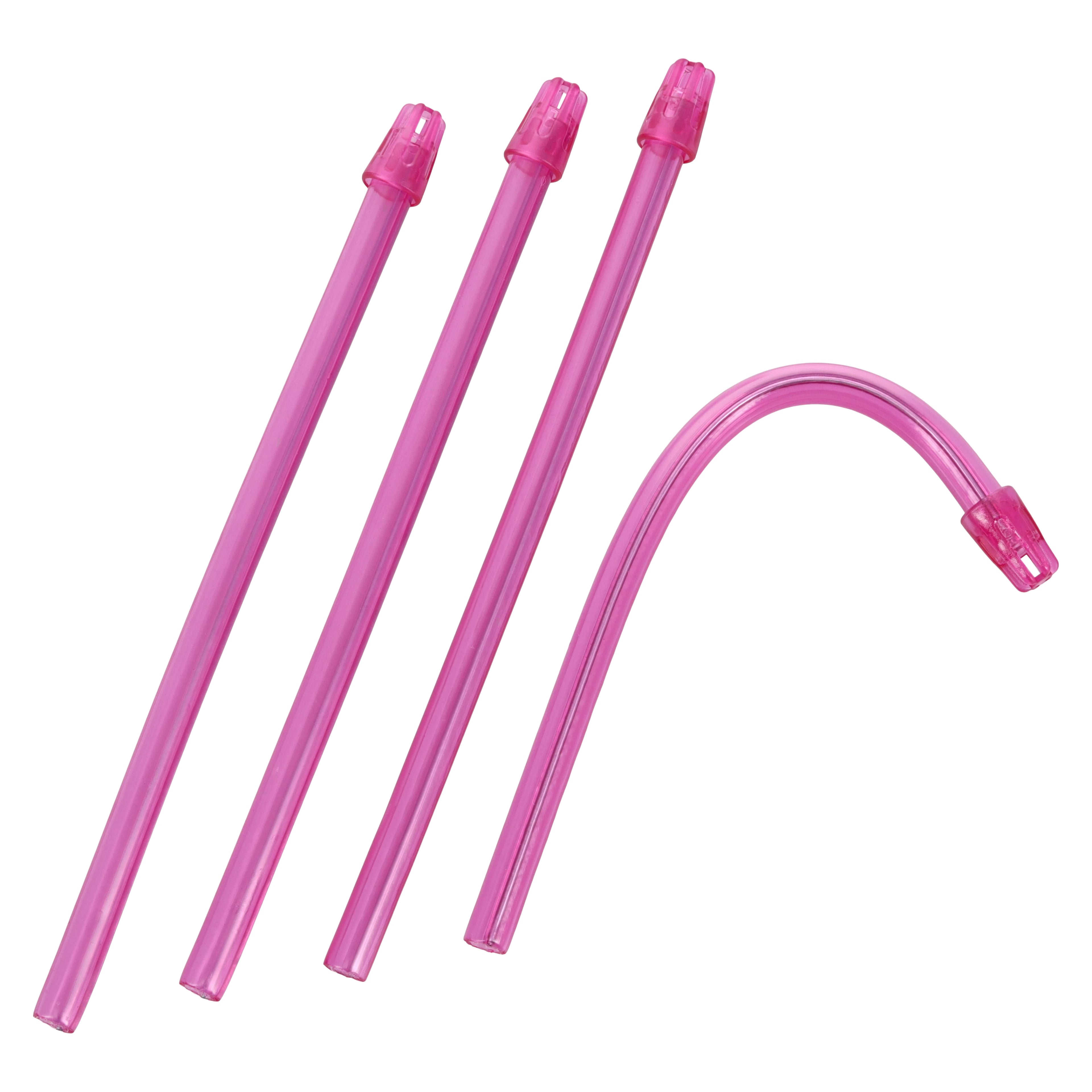 SafeBasics Flexible Saliva Ejectors, 6", Latex-Free, Clear Pink Tube with Pink Tip, 105/Pk, 711
