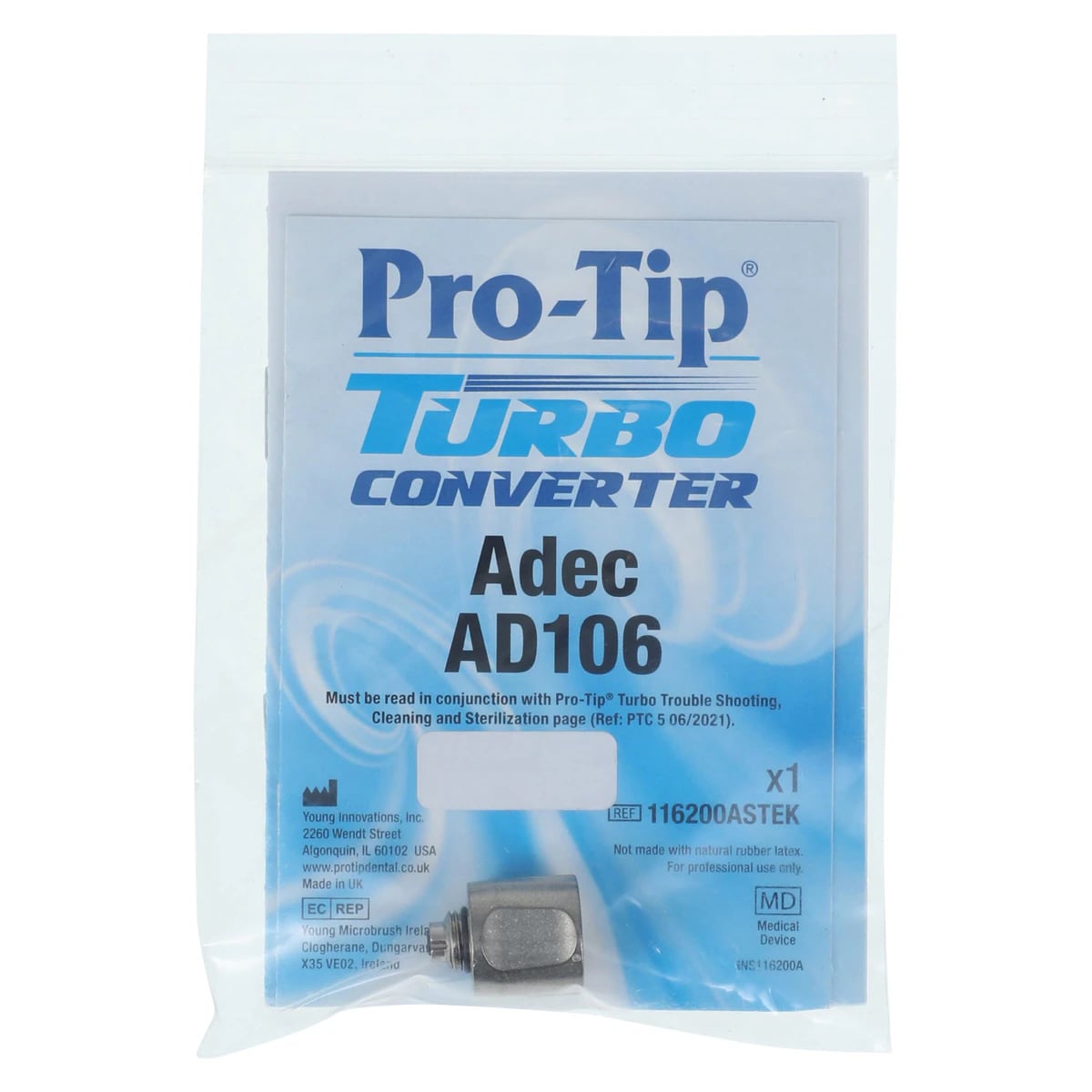 Young Dental Pro-Tip Air/Water Syringe Converter for A-dec, 1/Pkg, 1007090/116200ASTEK
