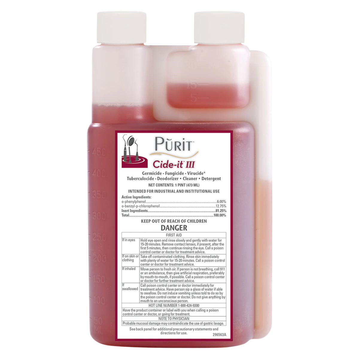 Purit Cide-It III Ultrasonic Cleaning & Presoak Solution, 16 oz Bottle, PI016A