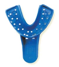 Tray Aways® #6 Perforated Disposable Impression Trays, Small Lower, Blue, 12/Pack, 0921889