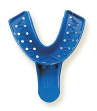 Tray Aways® #2 Perforated Disposable Impression Trays, Large Lower, Blue, 12/Pack, 0921887