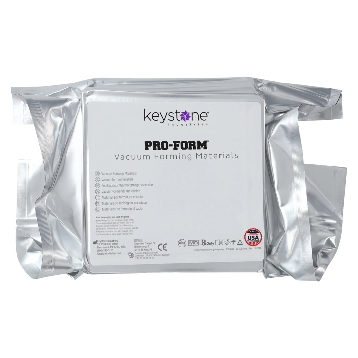 Pro-Form Splint Material, Clear, 0.030" (0.75 mm), 5" x 5" Sheets, 50/Pk, 9614810