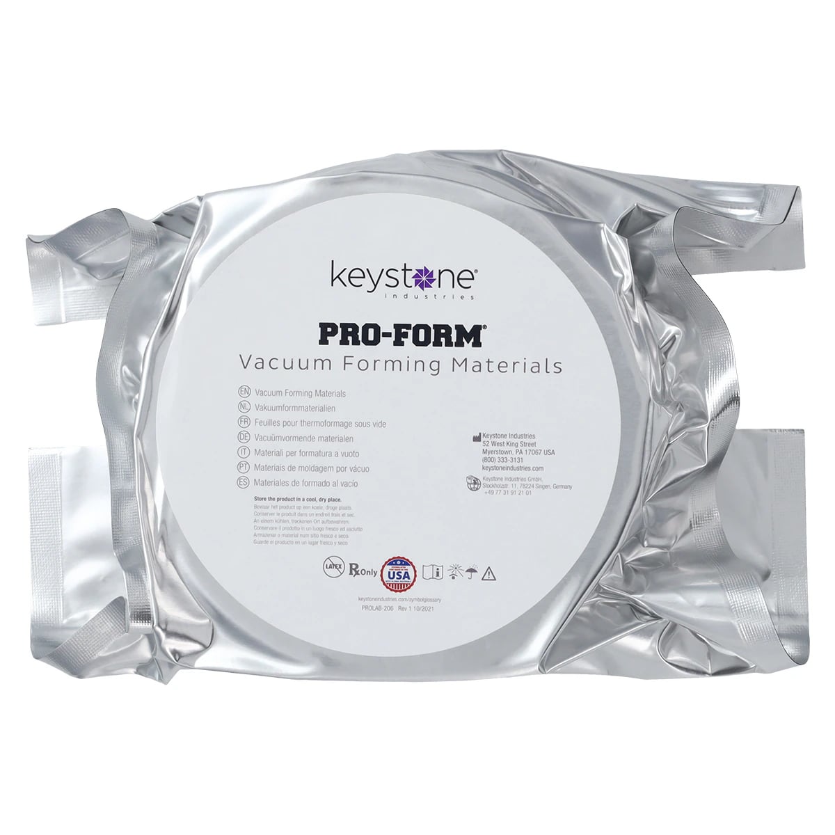 Keystone Pro-Form Dual Laminate (E-Gasket) Sheets, 125mm Round, 0.120" (3mm) Thick, Pack of 12