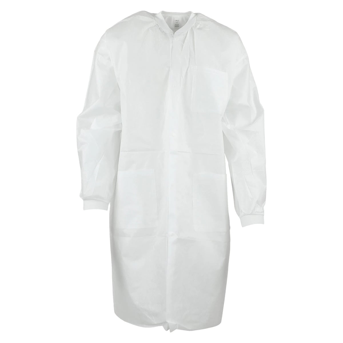 ValuMax Extra-Safe Lab Coat, White, Knit Collar & Cuffs, Knee Length, Small, AAMI Level 3, 10/Pk, 3660WHS-K