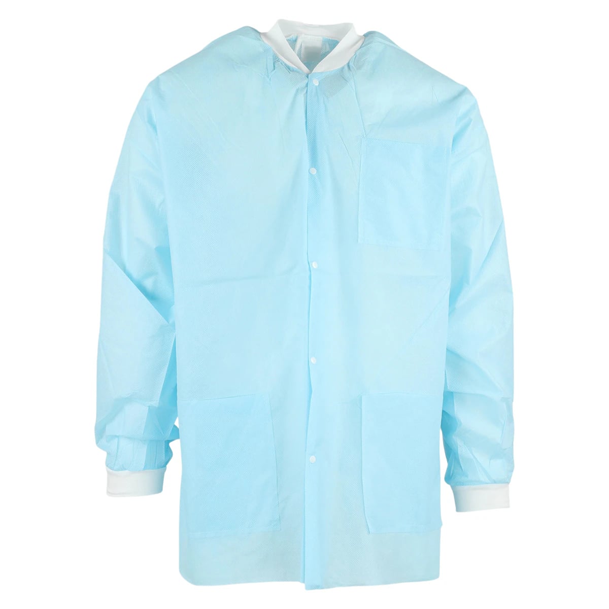 Extra-Safe Hip Length Lab Jacket, Sky Blue, Large, Latex-Free, Fluid Resistant, AAMI Level 3, 10/Pk, 3630SBL