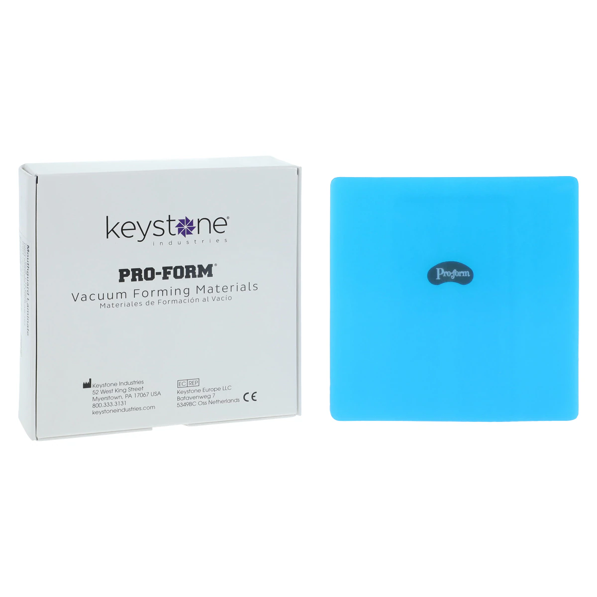 Pro-Form Mouthguard Laminates, Blue, 5" x 5", 0.160" (4mm), 12/Pk, 9598060