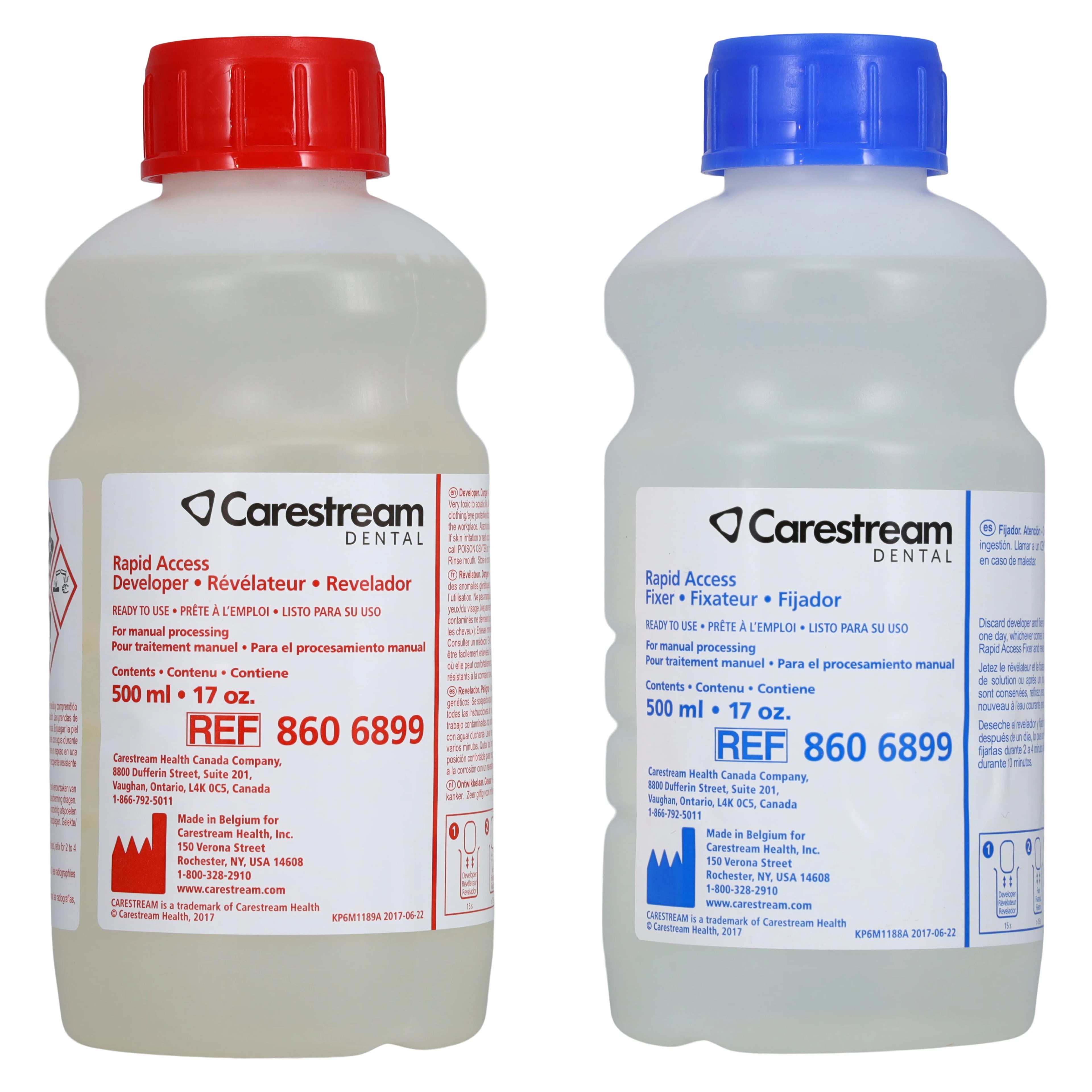 Carestream Rapid Access Developer & Fixer Twin Pack, Ready-to-Use, 500 ml Bottles, 6/Pk, 8606899