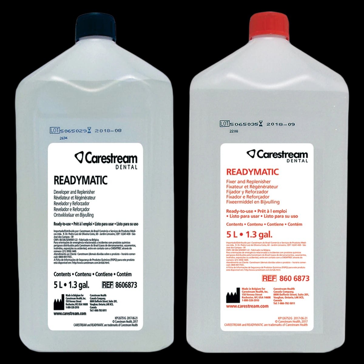 Readymatic Pre-Mixed Dental Developer & Fixer Value Pack, 5 L Each, 2/Pk, 8606873