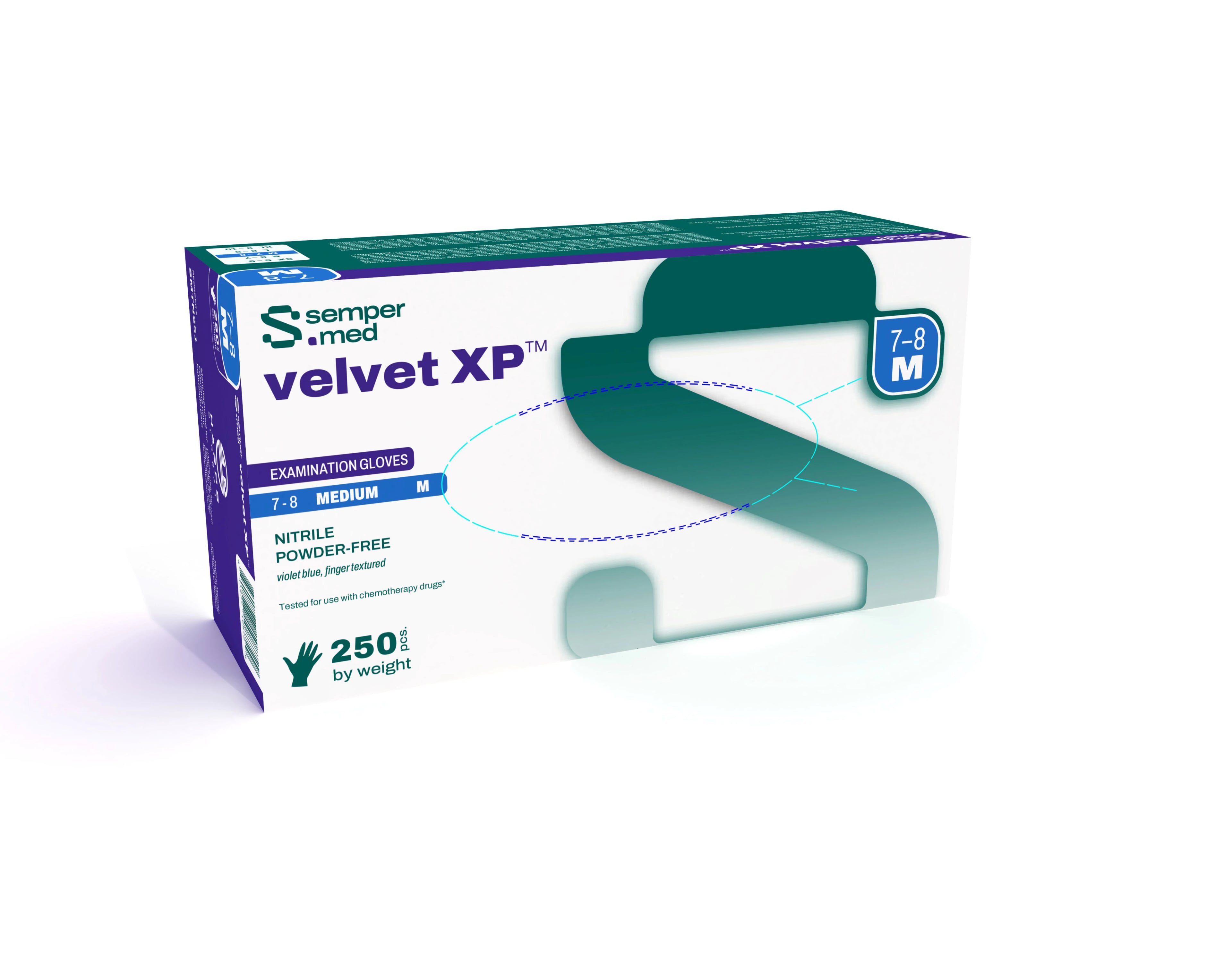 StarMed Ultra Nitrile Exam Gloves, Powder-Free, Textured, Large, Violet Blue, 250/Bx