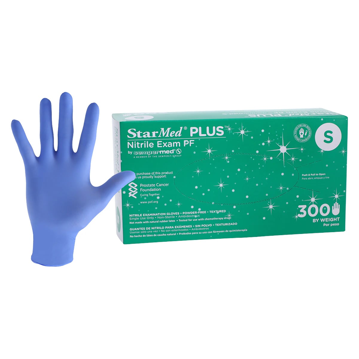 Sempermed StarMed Plus PF Nitrile Exam Gloves, Powder Free, Non-Sterile, Small, Purple, 300/Box, SMNP302
