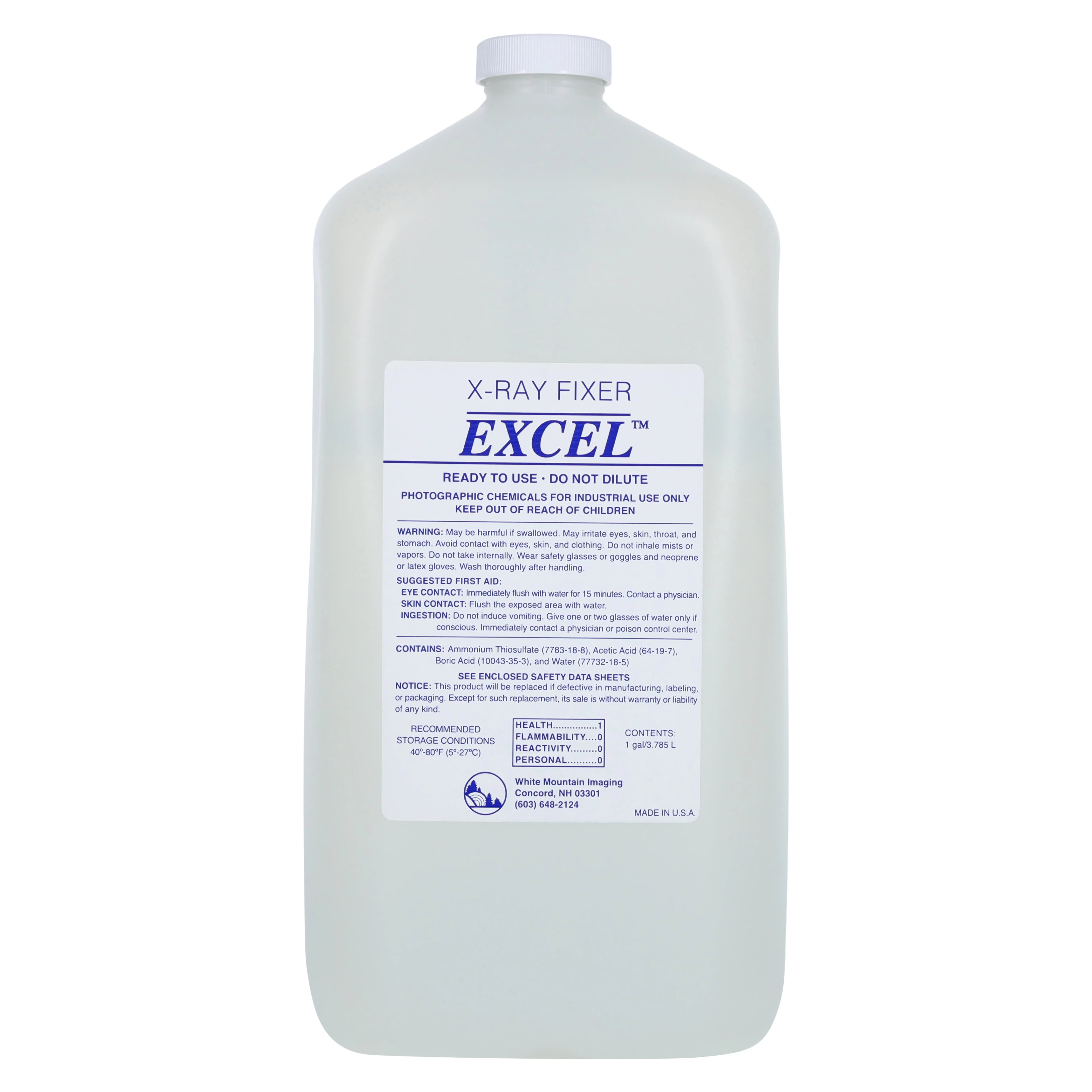 Excel Ready-To-Use Fixer Solution, 1 Gallon Bottle, 4/Case, 9992602301