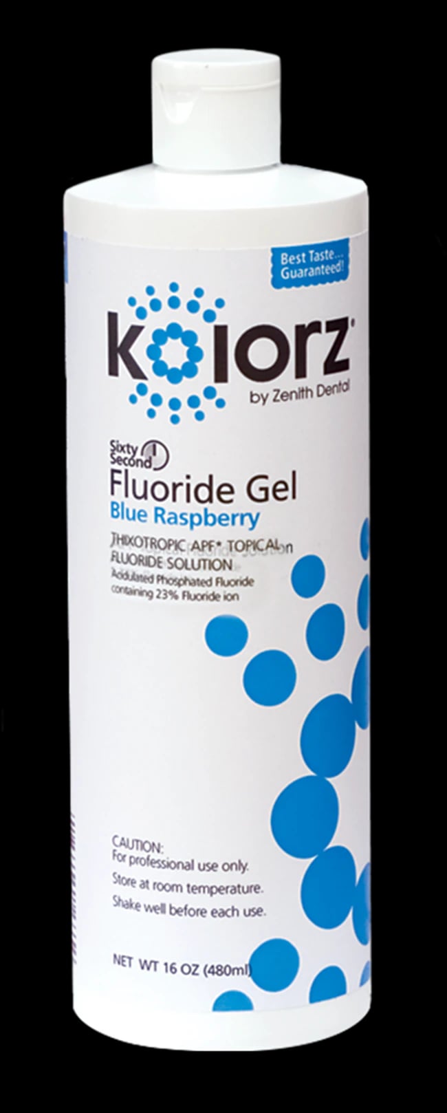 Kolorz Sixty Second Fluoride Gel, Blue Raspberry, 1.23% APF, 16 oz Bottle, 777304