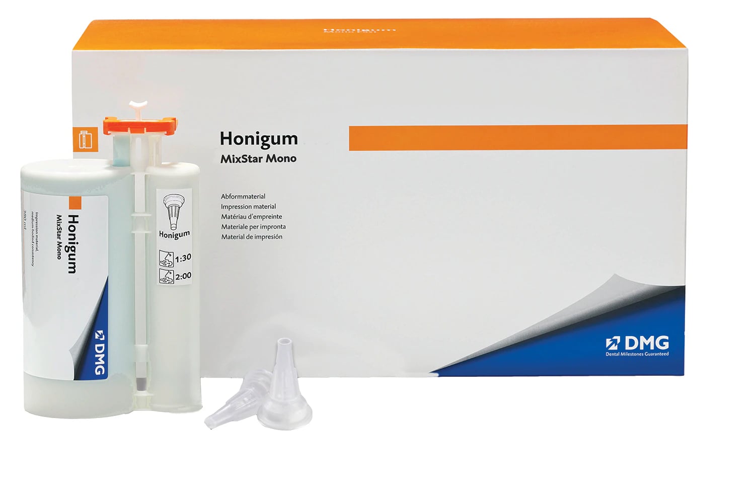 Honigum MixStar Monophase VPS Impression Material, Regular Set, 380 ml Cartridge with 10 MixStar Tips, 999568