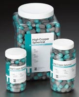 Zenith Type-T High Copper Spherical Amalgam Alloy Capsules, Fast Set, Double Spill, 600 mg, Aqua/Gray, 50/Jar, 61040