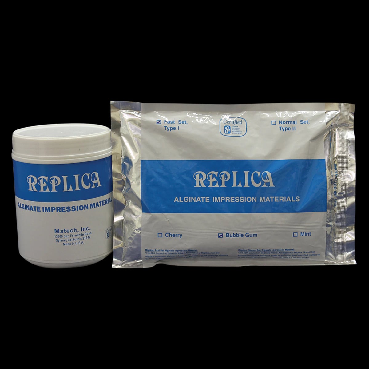 Replica Alginate Fast Set, Mint, 1 lb Pouch, 20/Case, 300-202