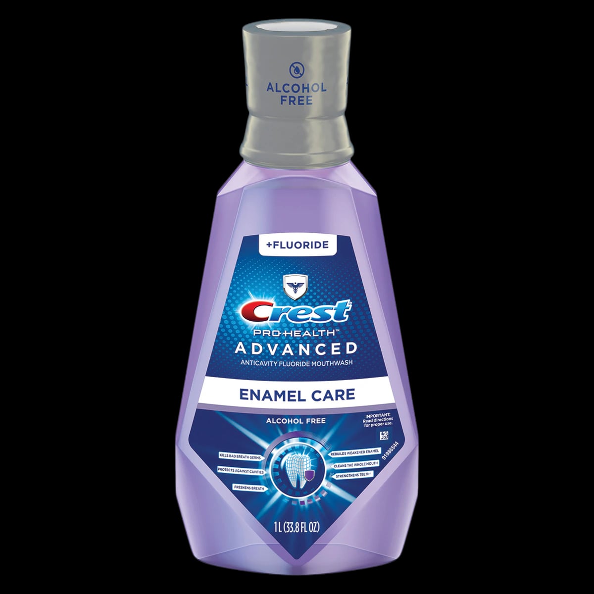 Crest Pro-Health Advanced Enamel Care Mouthwash, Alcohol Free, Fresh Mint, Fluoride, 1 Liter Bottle, 6/Case