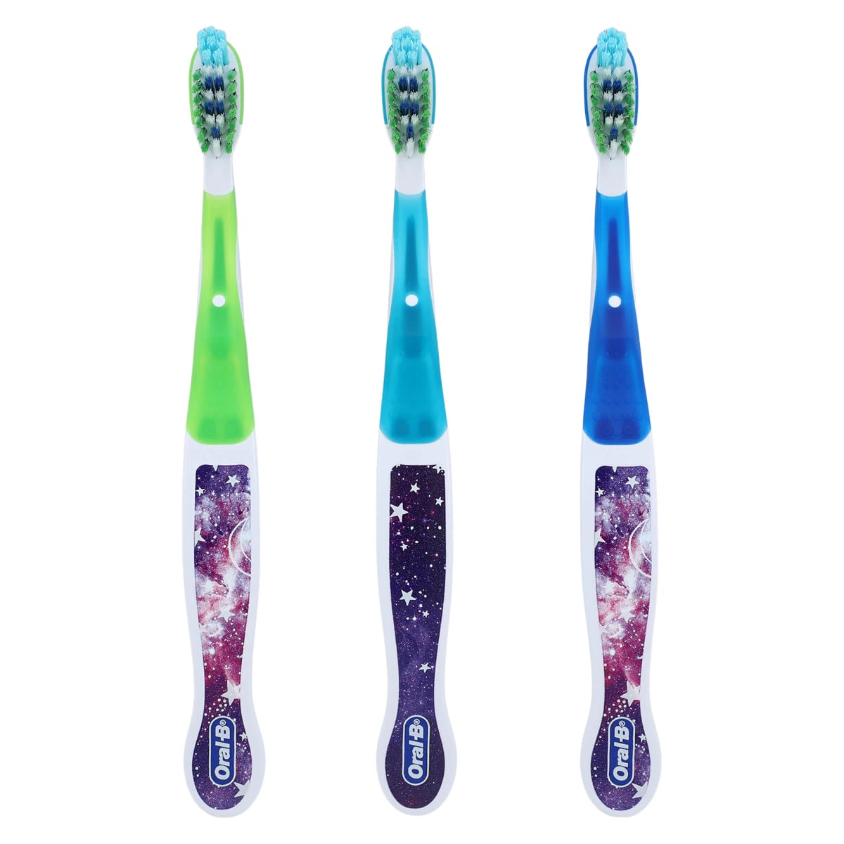 Oral-B Kids Manual Toothbrush, Ages 6+, Galaxy/Stars Graphics, Soft Bristles, Assorted Colors, 6/Pk, 80319267
