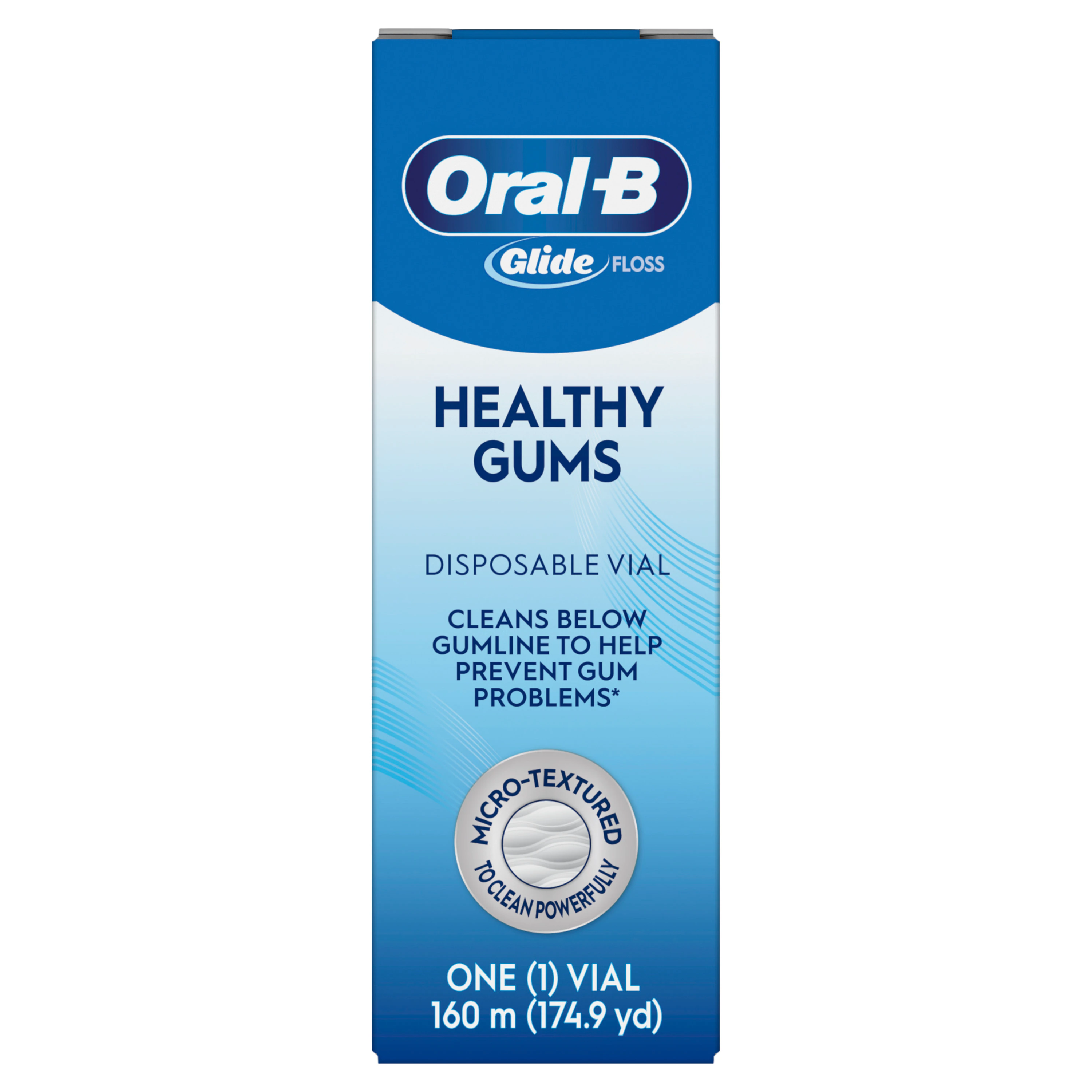Oral-B Glide Healthy Gums Floss, Unflavored, 160 m Disposable Vial, 1/Pk, 80779740