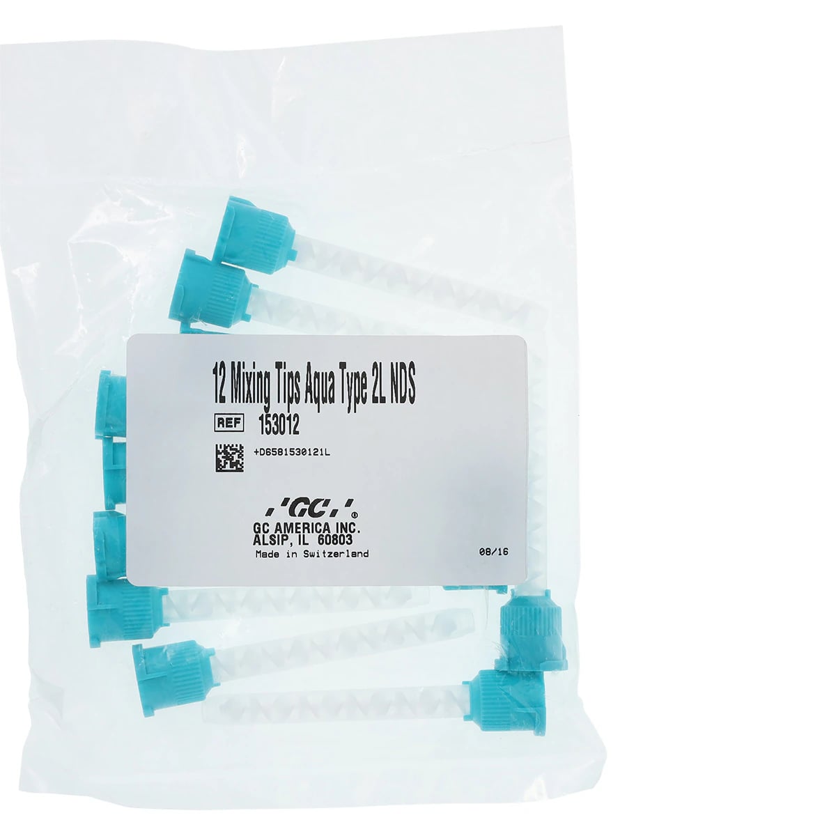 GC Reline Type 2L NDS Aqua Mixing Tips, 12/Pkg, 153012