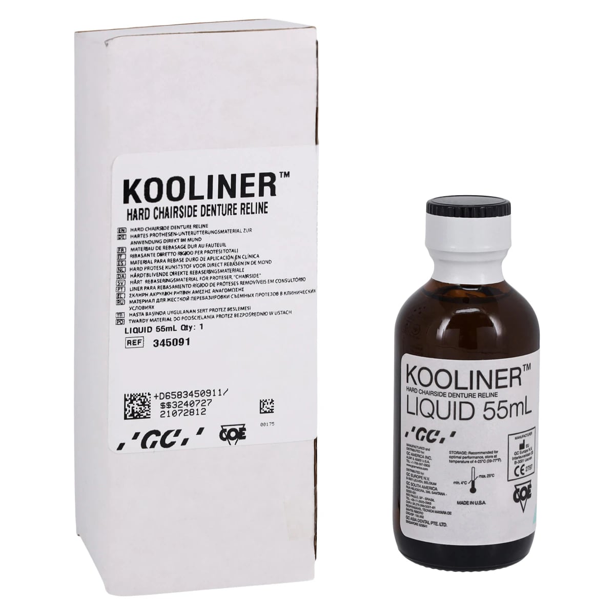 Kooliner Hard Denture Reline Material, Liquid Refill, 2 oz Bottle, 345091