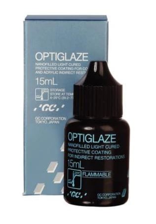 GC Optiglaze Nano-Filled Light-Cured Glossy Protective Coating Agent, 15 mL Bottle, 002613