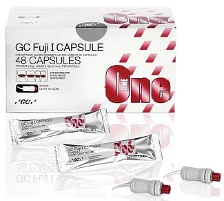 GC Fuji I Glass Ionomer Luting Cement Capsules, Light Yellow, 48/Pk, 425095